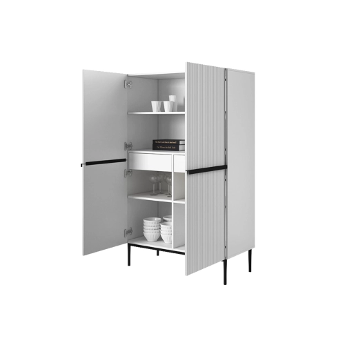 Kredens Szafka Nicole 100 cm - czarny mat  / złote czarne